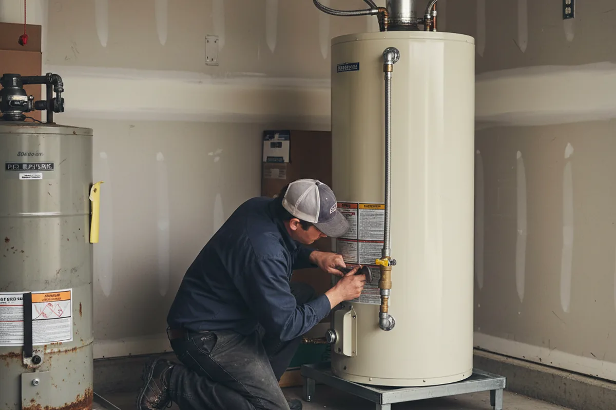 Water heater and shutoff valve replacement in South New Berlin