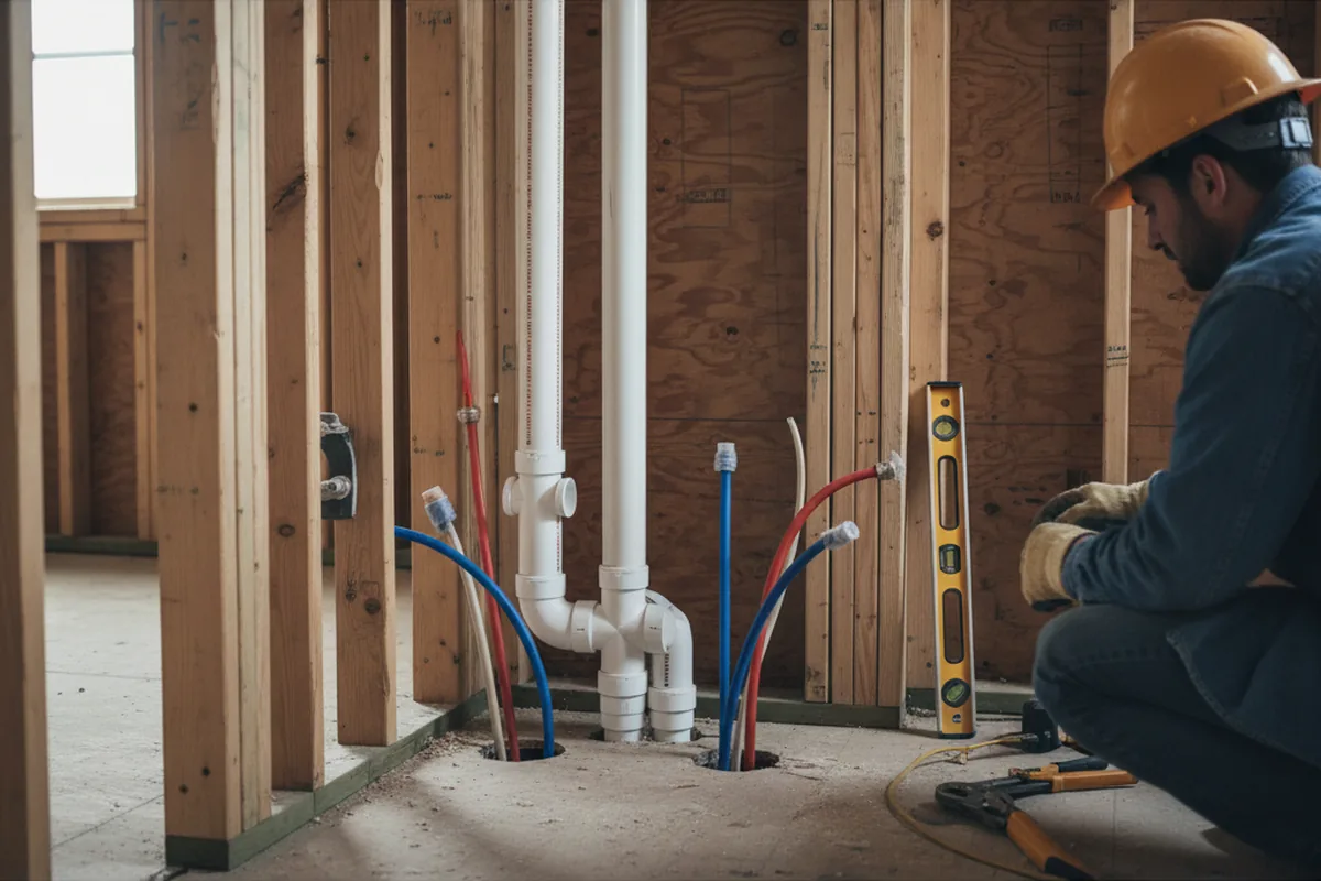 Drain and supply rough-in during Garbage Disposal Repair in South New Berlin